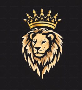 Majestätischer Löwe und Krone
